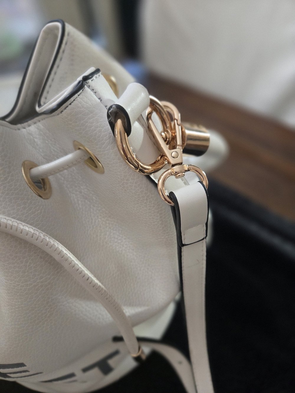 The Bucket White Drawstring Bucket Bag - Fashionable Women's Crossbody W/ Wallet - Picture 2 of 14
